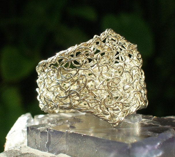 Crochet Wire Ring Sterling Silver