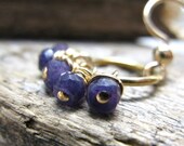 Sapphire jewelry 14K gold filled sapphire earrings, Dewberry