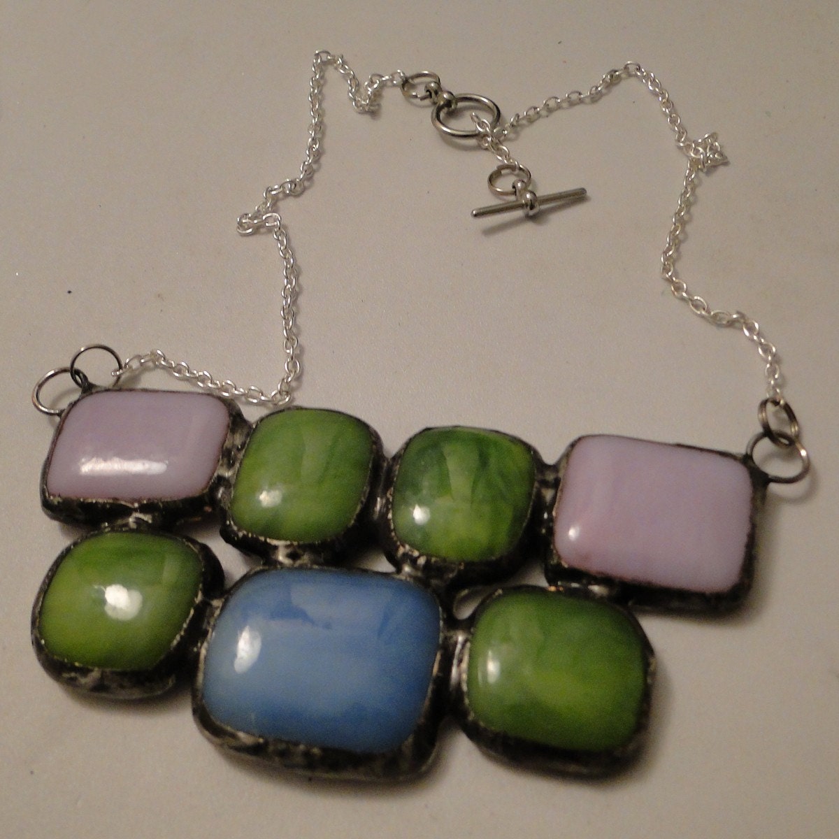 April Glass Bib Necklace