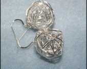 Mass Confusion Silver Wire Ball Earrings
