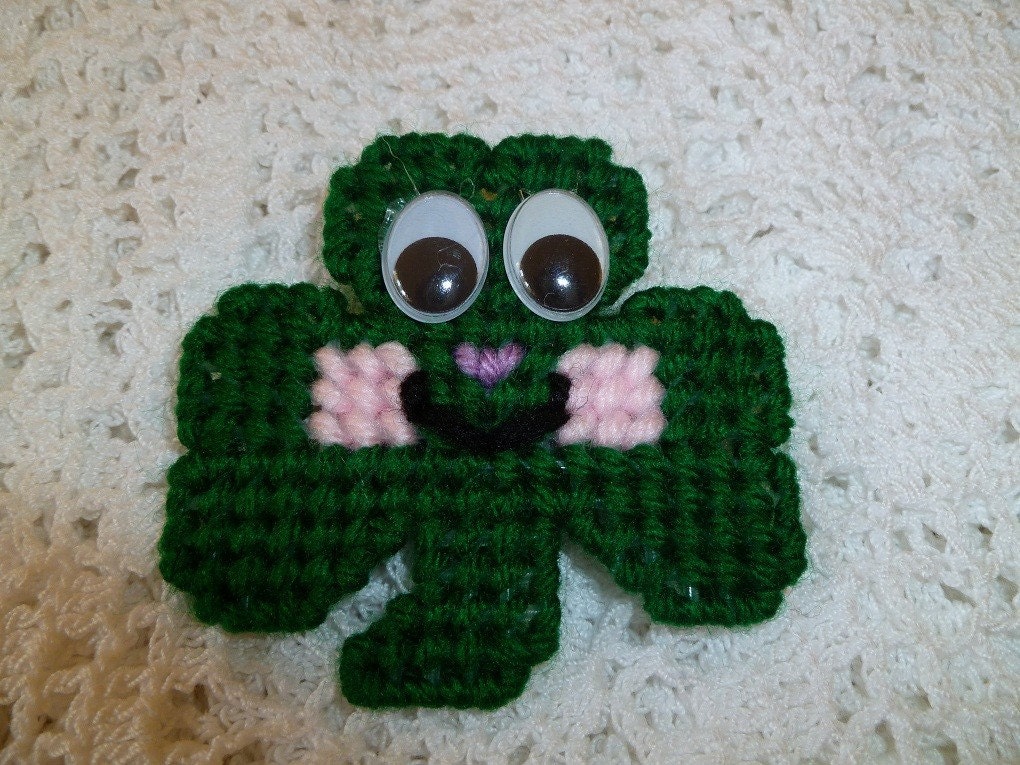 St. Patrick's Day Happy Face Shamrock Pin