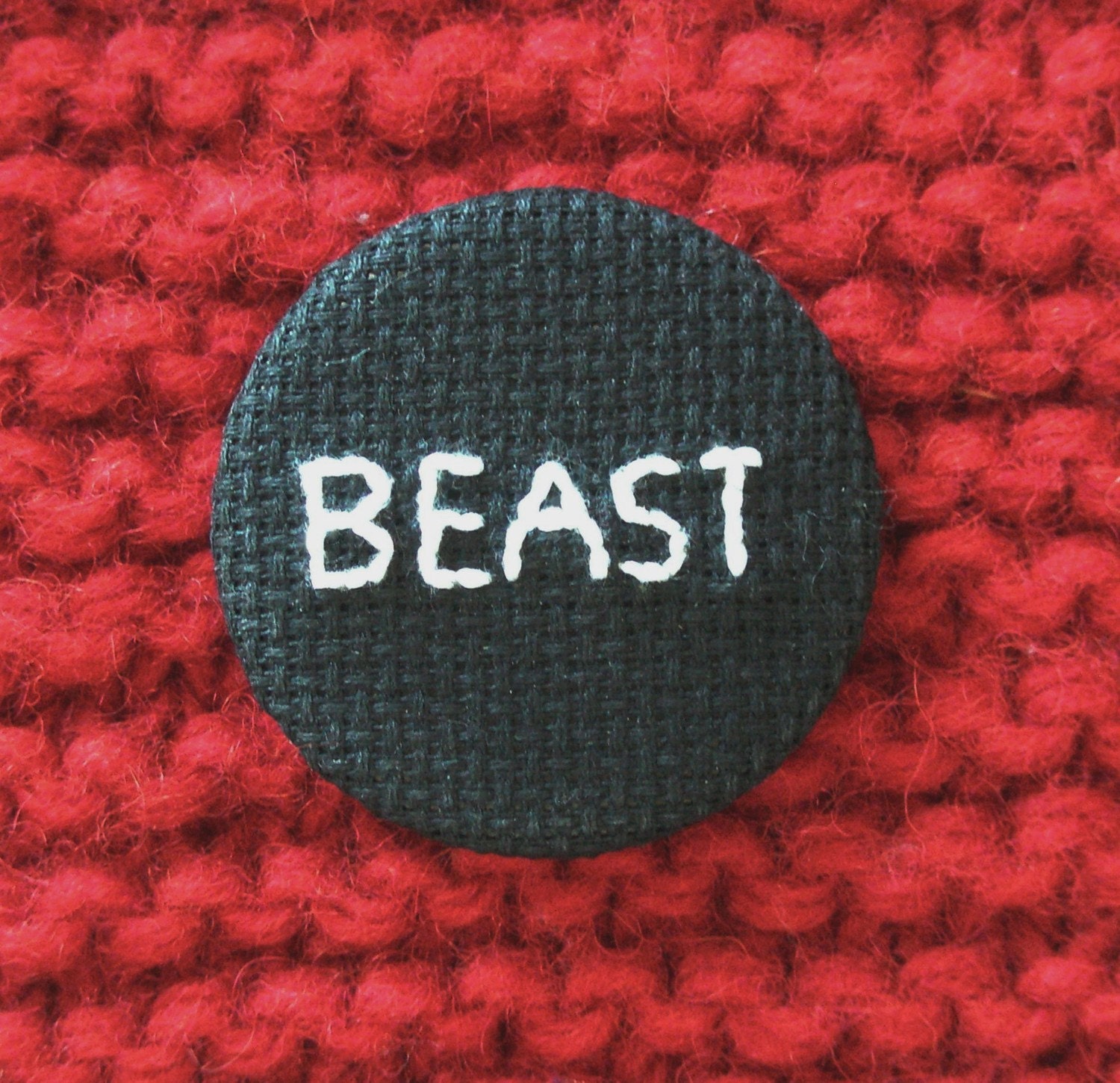 Needlepoint "Beast" Button