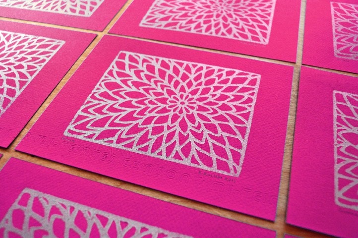 Zinnia Lino Print - Magenta