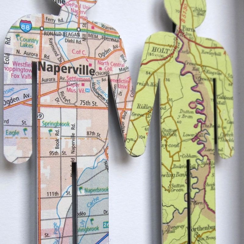 Where We're From boy/boy - Love Vintage Map Figures