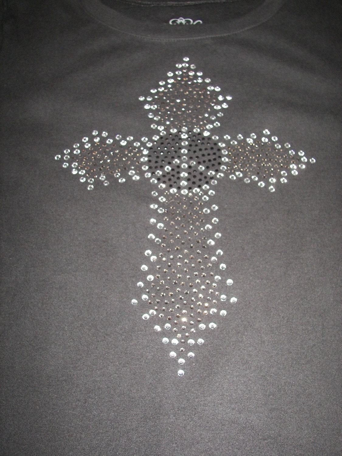 Peace and Cross Custom BLING Shirt--Lots of sparkle, original design-