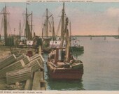 Wharf Scene, Nantucket postcard. Gardiner Nantuckrome