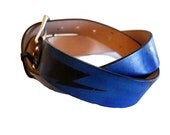 Handmade Leather Belt Silkscreened Lightning Bolt