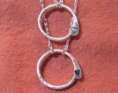 Charm Holder Heart Small Round Charm Necklace Sterling Silver Custom Hand Stamped Token of Love Keepsake Gift JJDLJewelryArt