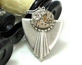 Art Deco Steampunk OOAK Vintage Watch Movement Exclusive Design by Mystic Pieces