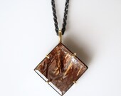 Rutilated Quartz Talisman Pendant Oxidized Silver 18k Gold No. 8