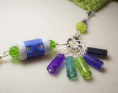 7 Piece Stitch Markers Set - Sparkly Cylinders
