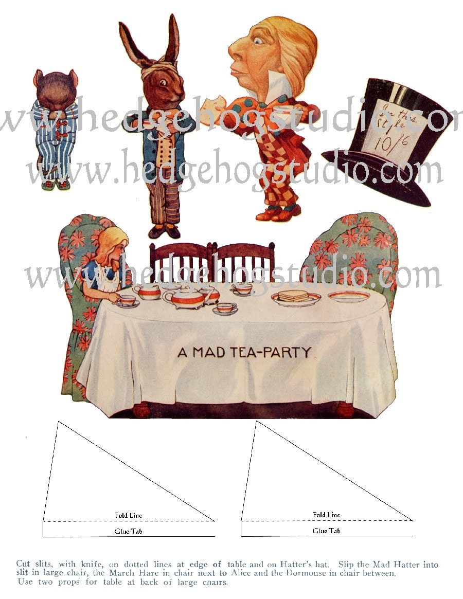 Mad Hatter Tea Party Cut-outs