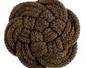 EcoCessory Organic Cotton Nautical Coaster - Chocolate - Set of 4