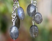 Labradorite and Sterling Silver Dangle Earrings - VINEYARD