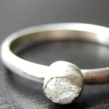Rough Diamond Ring with Matte Texture