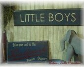 Primitive Nursery Children Little Boys Rae Made From Frogs and Snails Wood Sign Wall Decor