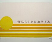 California Linocut letterpress Print