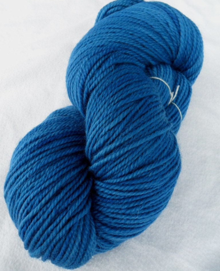 SALE YARN, Mohair / Wool Worsted Yarn, Half Pound, Blue Prodigy colorway
