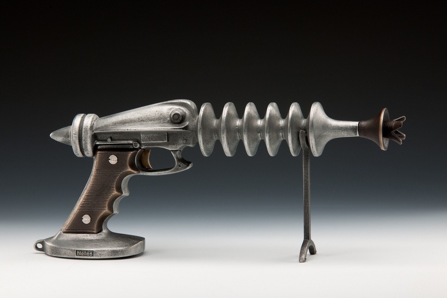 Ray Gun, Cast Aluminum and Bronze, with Spring Trigger for Cosmic Rays