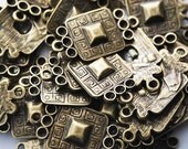 Last one, Antique Vintage Brass Connectors, 4pcs