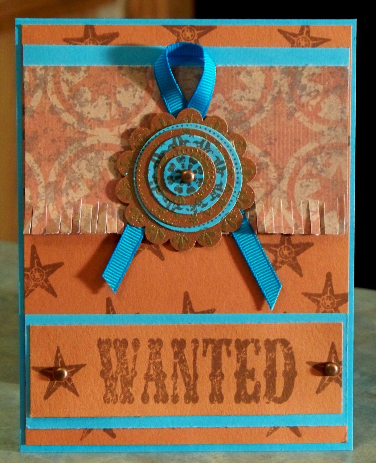 Masculine Card, Stampin Up Wanted and Embossed Medallion