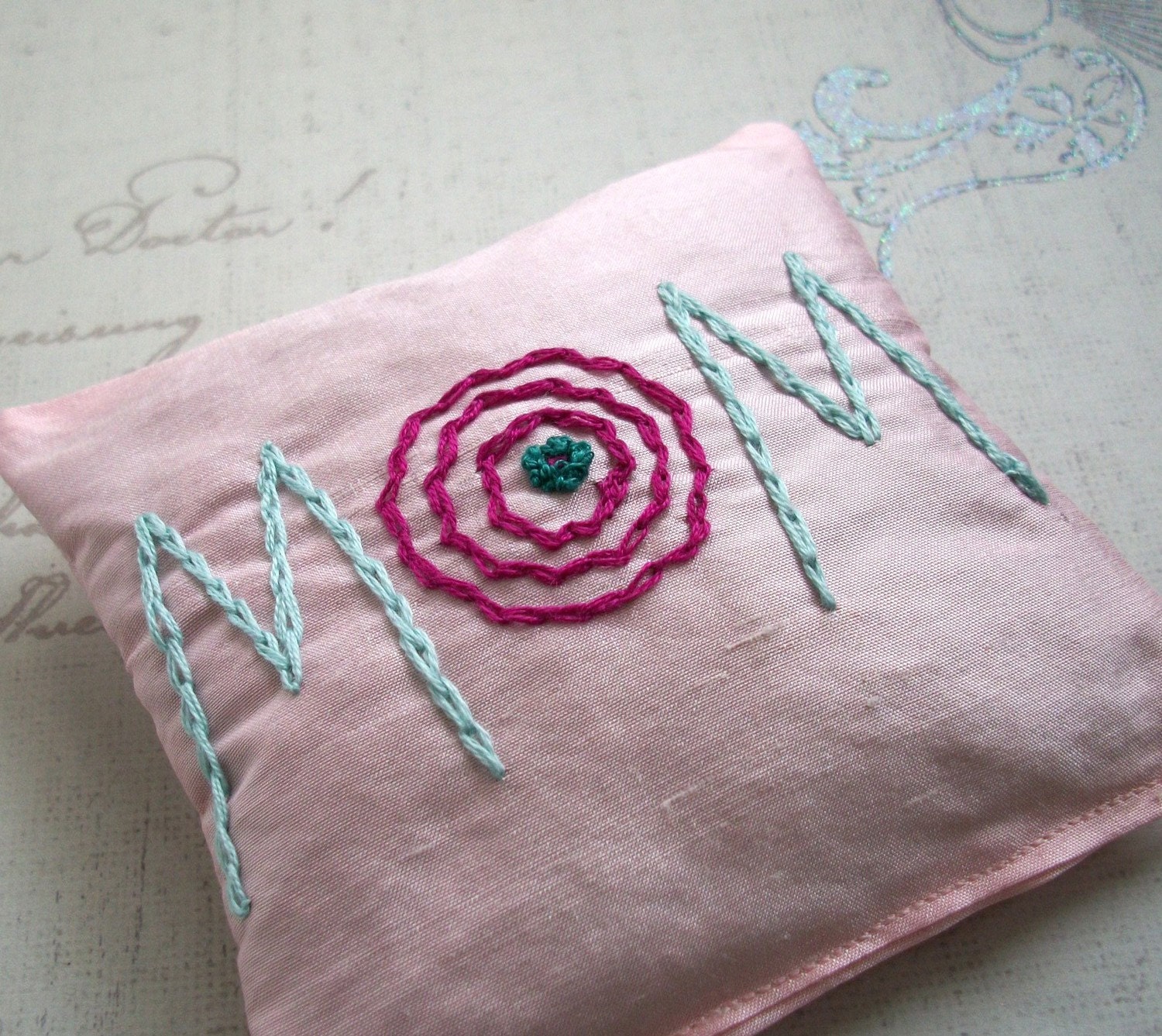Lavender Sachet for Mom Hand Embroidered by Dolce Dreams