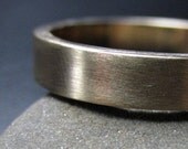 Recycled Hand Forged 14kt Yellow Gold Ring 4mm Band Satin Finish