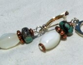Mother of Pearl and Turquoise Earrings - Moonlight and Earth