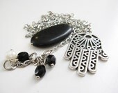 Hand of Fatima - Silver and Black