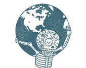 El Mundo Limited Edition Gocco Serigraph