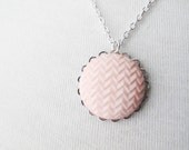 Soft Pink ZigZag Necklace - Sterling Silver - Standard Length