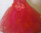 Bright Orange and Hot Pink V-neck Tutu Dress From CooperStreet
