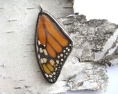 Monarch Butterfly Wing - glass pendant