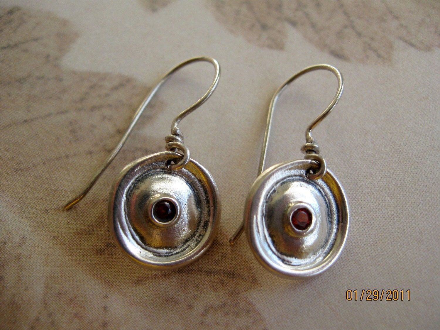 Sterling & Garnet Earrings, Gemstone