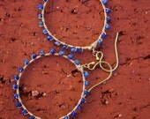 Lapis Lazuli and Gold Hoop Earrings - CLEOPATRA