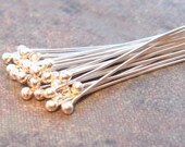 20 Bali Sterling Silver 27 gauge 20mm Headpins with Ball LOW SHIPPING