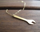 Wrench-Shaped Pendant and Necklace