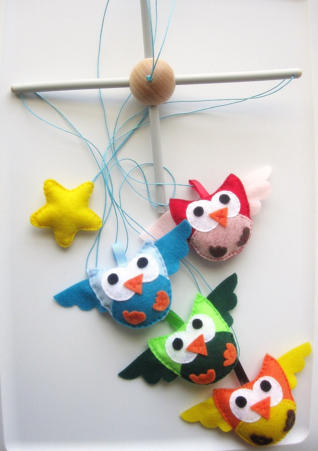 Baby Nursery Mobile, owl baby Felt Mobile, owl nursery mobile