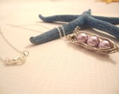 3 Peas in a Pod Pastel Lilac Necklace