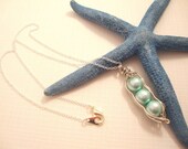 3 Peas in a Pod Pastel Blue Necklace