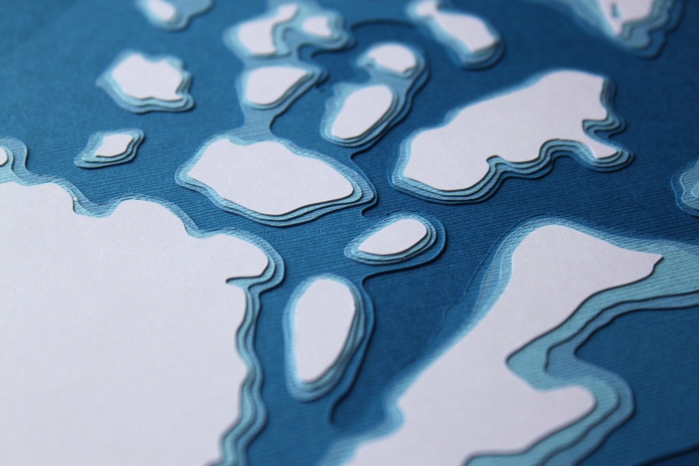 Apostle Islands in Royal - original 8 x 10 papercut art