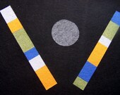 Contemporary Black Felt Table Runner, 10x45