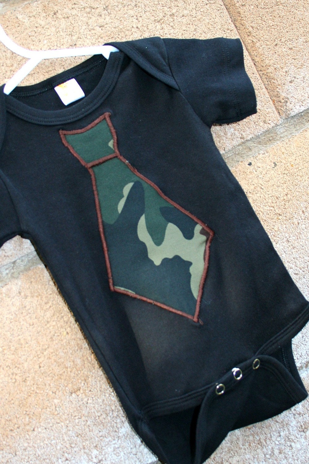 Camouflage Tie T-Shirt Baby Bodysuit 0-3 months - DONATION