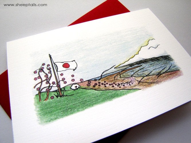 Japan Relief - Limited Edition Blank Cards (4) - Sheeptails - Ode to Japan
