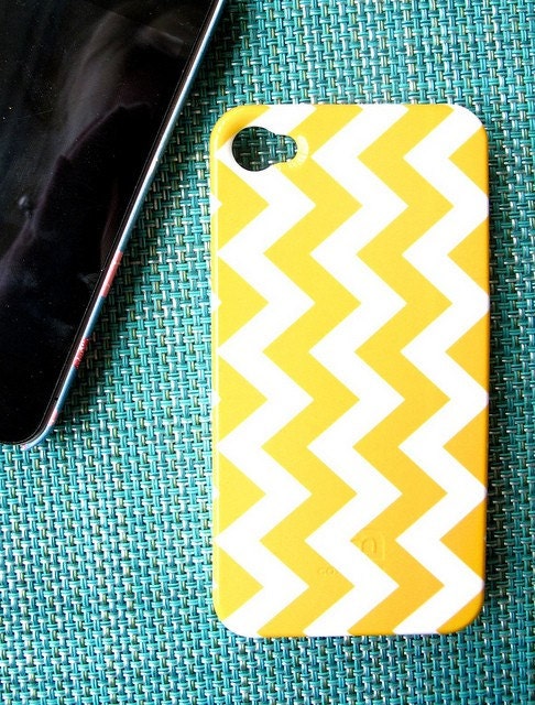Yellow Chevron ZigZag iPhone 4/4S Case - or Choose Your Own Color