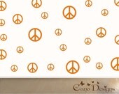 Peace Signs Set of 12, Peace Signs 12 Pack, vinyl wall decals, living room, nursery, kids & teens room, removable decals stickers