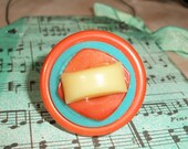 Bakelite Button Ring