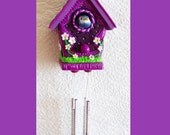 Wind Chime Purple Birdhouse