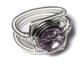 Cyberpunk Jewelry - RING - Light Amethyst Swarovski Crystal