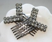 The Flying V's, Rhinstone Repurposed Brooch Hair Combs
